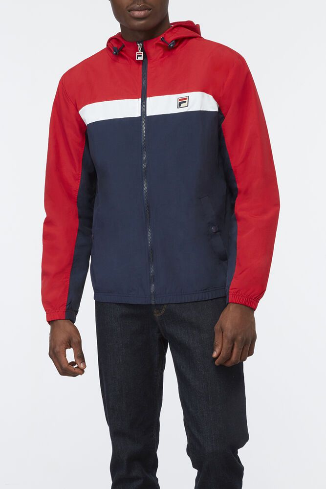 Fila Jacket Clipper Wind Mens Red/Navy - India QEY-063285